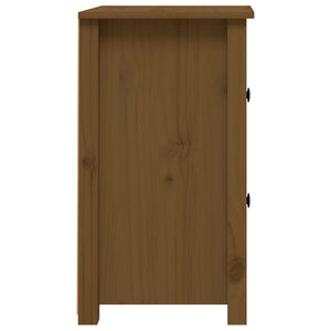 Κομοδίνα 2 τεμ. Καφέ Μελί 40x35x61,5 εκ. από Μασίφ Ξύλο Πεύκου - Pakobazaar