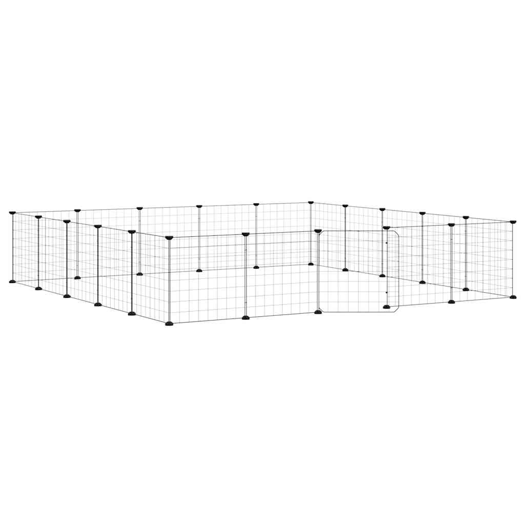 Κλουβί Κατοικίδιων με 20 Πάνελ + Πόρτα Μαύρο 35 x 35εκ Ατσάλινο - PAKOBAZAAR