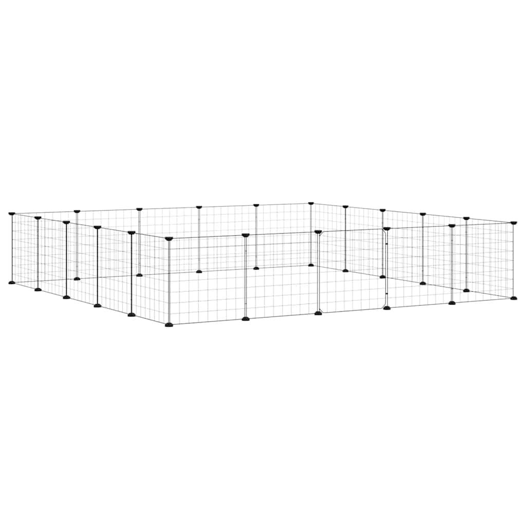 Κλουβί Κατοικίδιων με 20 Πάνελ + Πόρτα Μαύρο 35 x 35εκ Ατσάλινο - PAKOBAZAAR
