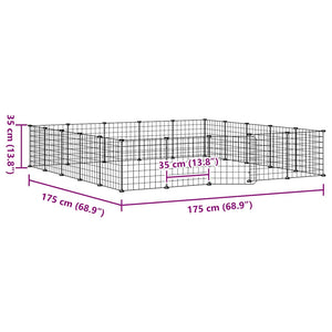 Κλουβί Κατοικίδιων με 20 Πάνελ + Πόρτα Μαύρο 35 x 35εκ Ατσάλινο - PAKOBAZAAR