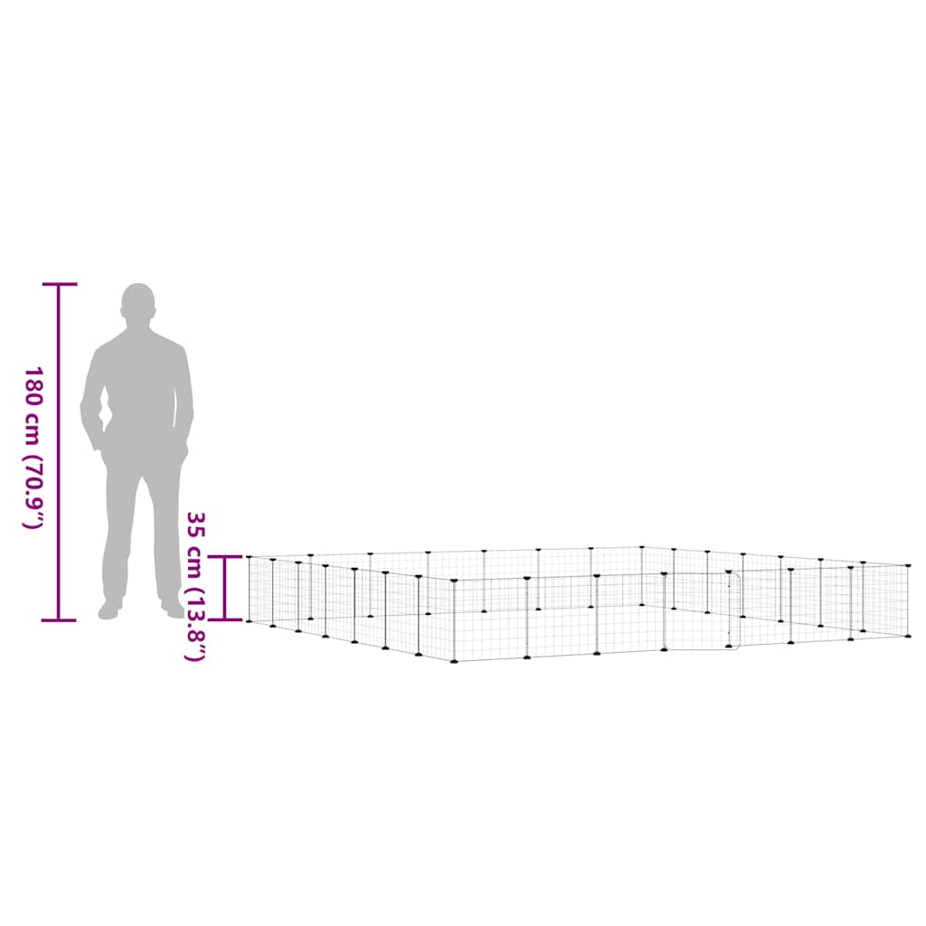 Κλουβί Κατοικίδιων με 28 Πάνελ + Πόρτα Μαύρο 35 x 35εκ Ατσάλινο - PAKOBAZAAR