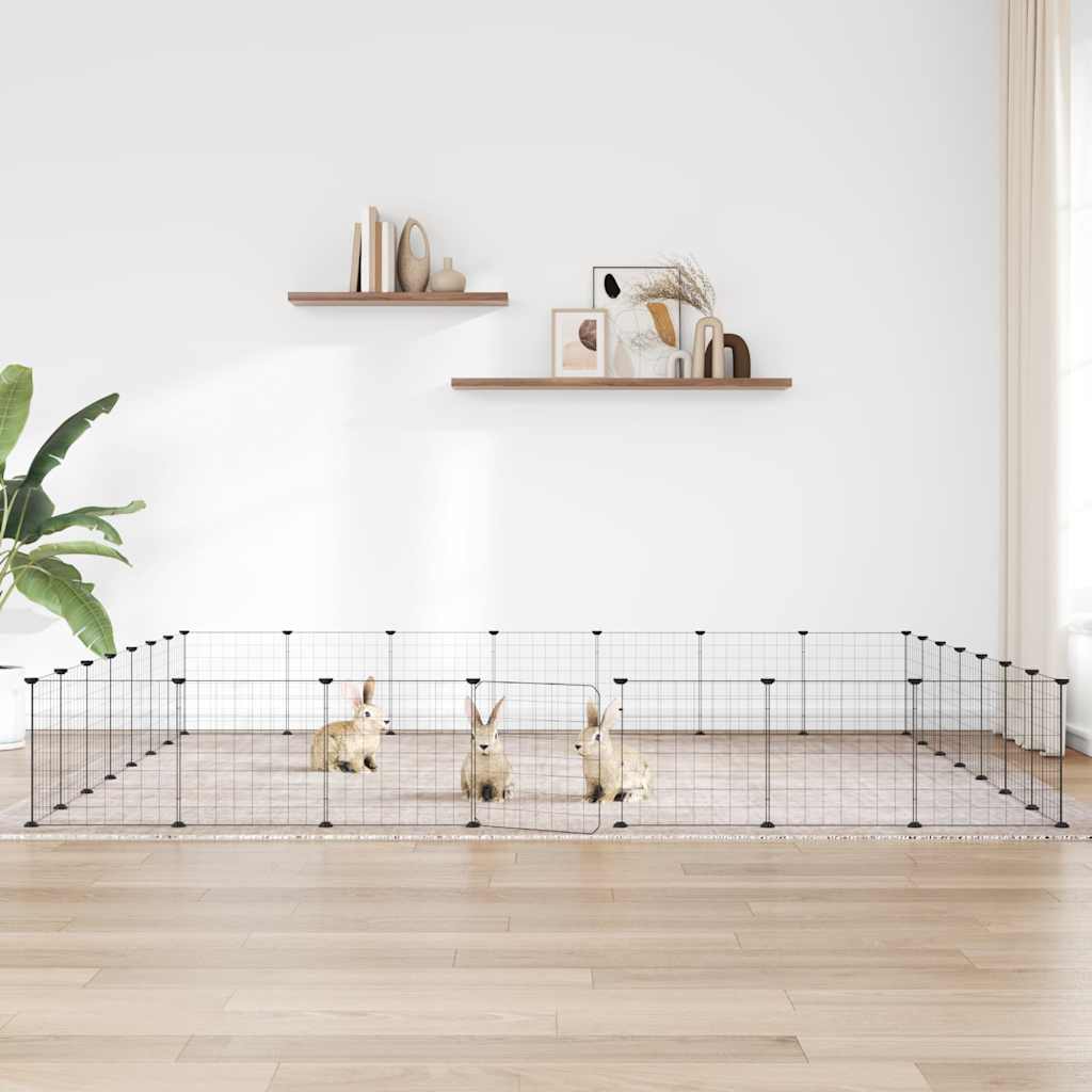 Κλουβί Κατοικίδιων με 28 Πάνελ + Πόρτα Μαύρο 35 x 35εκ Ατσάλινο - PAKOBAZAAR