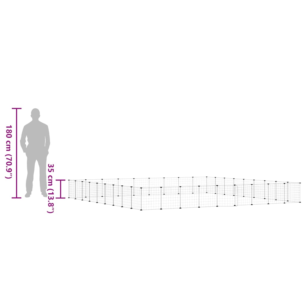 Κλουβί Κατοικίδιων με 36 Πάνελ + Πόρτα Μαύρο 35 x 35εκ Ατσάλινο - PAKOBAZAAR