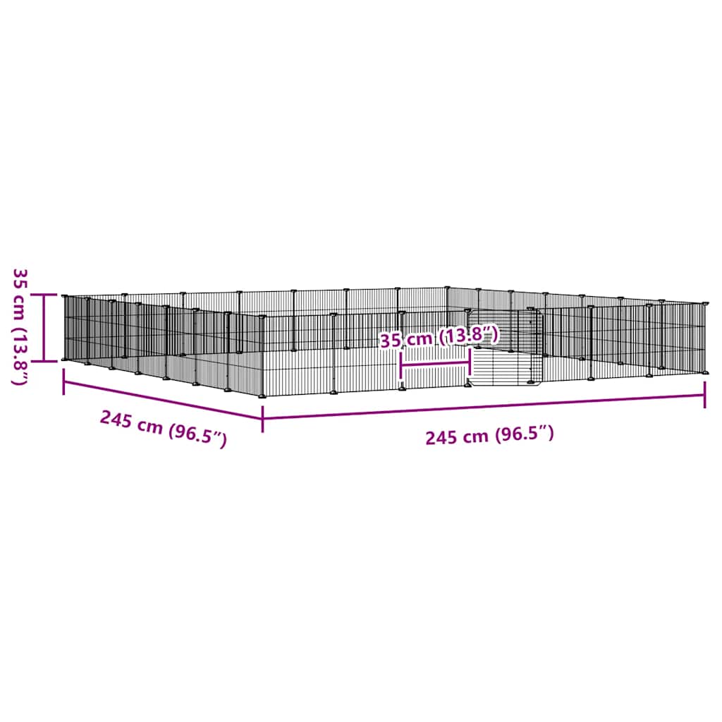 Κλουβί Κατοικίδιων με 28 Πάνελ + Πόρτα Μαύρο 35 x 35εκ Ατσάλινο - PAKOBAZAAR