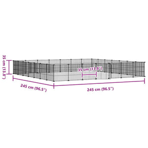 Κλουβί Κατοικίδιων με 28 Πάνελ + Πόρτα Μαύρο 35 x 35εκ Ατσάλινο - PAKOBAZAAR