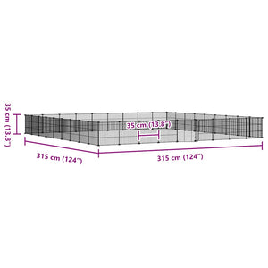 Κλουβί Κατοικίδιων με 36 Πάνελ + Πόρτα Μαύρο 35 x 35εκ Ατσάλινο - PAKOBAZAAR