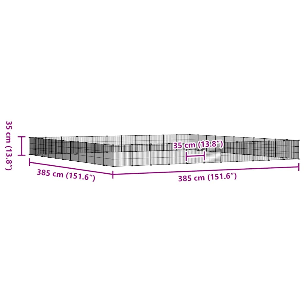 Κλουβί Κατοικίδιων με 44 Πάνελ + Πόρτα Μαύρο 35 x 35εκ Ατσάλινο - PAKOBAZAAR