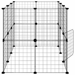 Κλουβί Κατοικίδιων με 20 Πάνελ + Πόρτα Μαύρο 35 x 35εκ Ατσάλινο - PAKOBAZAAR