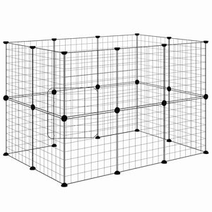 Κλουβί Κατοικίδιων με 20 Πάνελ + Πόρτα Μαύρο 35 x 35εκ Ατσάλινο - PAKOBAZAAR