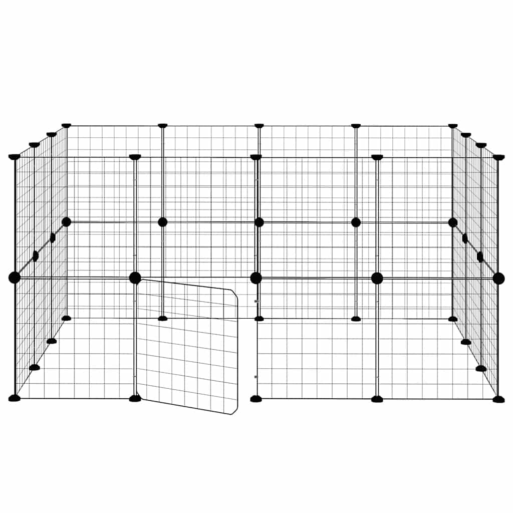 Κλουβί Κατοικίδιων με 28 Πάνελ + Πόρτα Μαύρο 35 x 35εκ Ατσάλινο - PAKOBAZAAR