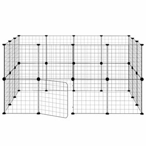 Κλουβί Κατοικίδιων με 28 Πάνελ + Πόρτα Μαύρο 35 x 35εκ Ατσάλινο - PAKOBAZAAR