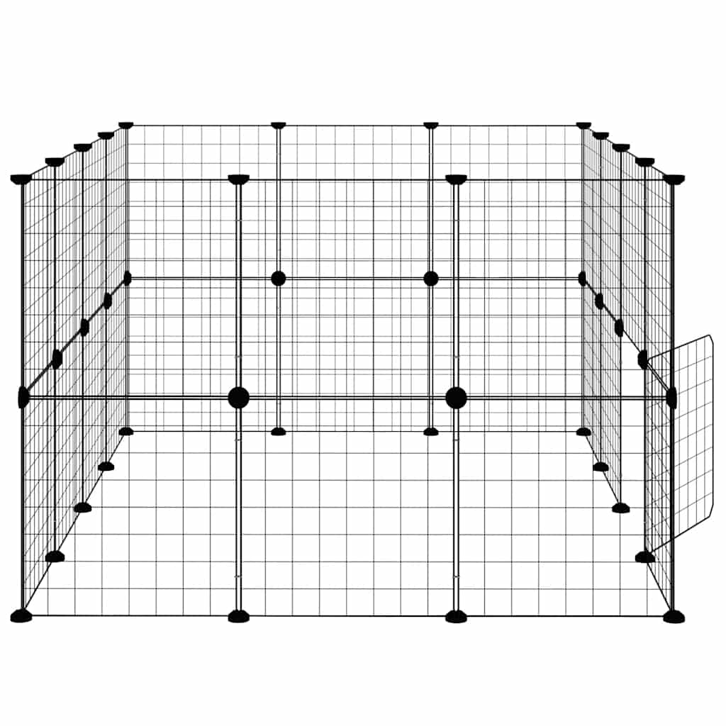 Κλουβί Κατοικίδιων με 28 Πάνελ + Πόρτα Μαύρο 35 x 35εκ Ατσάλινο - PAKOBAZAAR