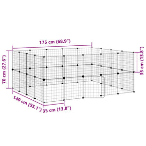 Κλουβί Κατοικίδιων με 36 Πάνελ + Πόρτα Μαύρο 35 x 35εκ Ατσάλινο - PAKOBAZAAR