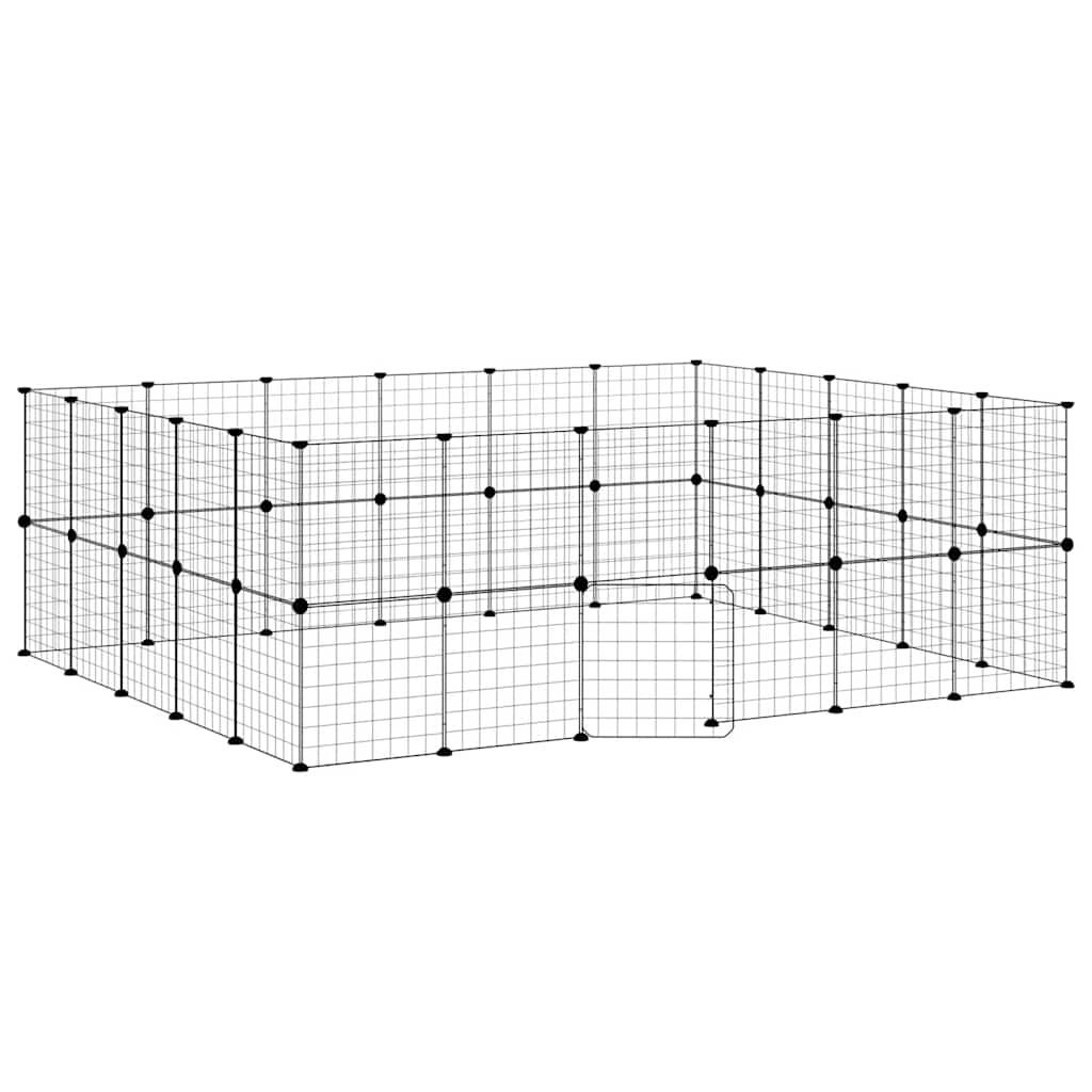 Κλουβί Κατοικίδιων με 44 Πάνελ + Πόρτα Μαύρο 35 x 35εκ Ατσάλινο - PAKOBAZAAR
