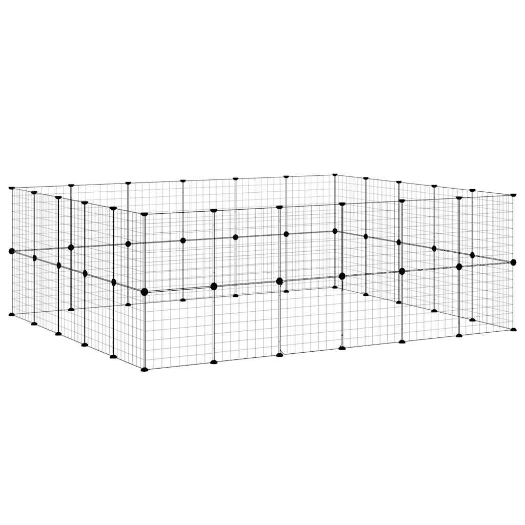 Κλουβί Κατοικίδιων με 44 Πάνελ + Πόρτα Μαύρο 35 x 35εκ Ατσάλινο - PAKOBAZAAR