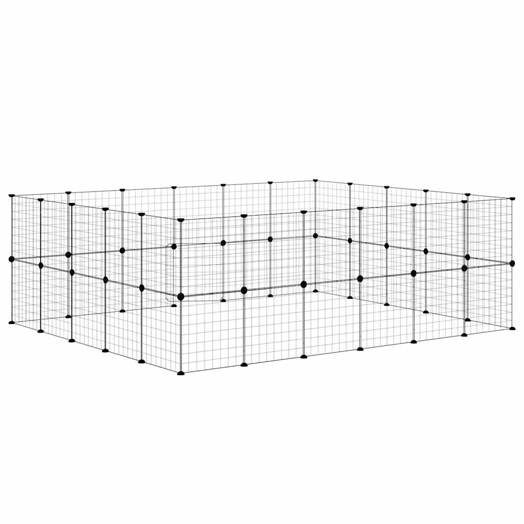 Κλουβί Κατοικίδιων με 44 Πάνελ + Πόρτα Μαύρο 35 x 35εκ Ατσάλινο - PAKOBAZAAR