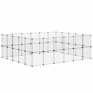 Κλουβί Κατοικίδιων με 44 Πάνελ + Πόρτα Μαύρο 35 x 35εκ Ατσάλινο - PAKOBAZAAR