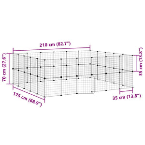 Κλουβί Κατοικίδιων με 44 Πάνελ + Πόρτα Μαύρο 35 x 35εκ Ατσάλινο - PAKOBAZAAR