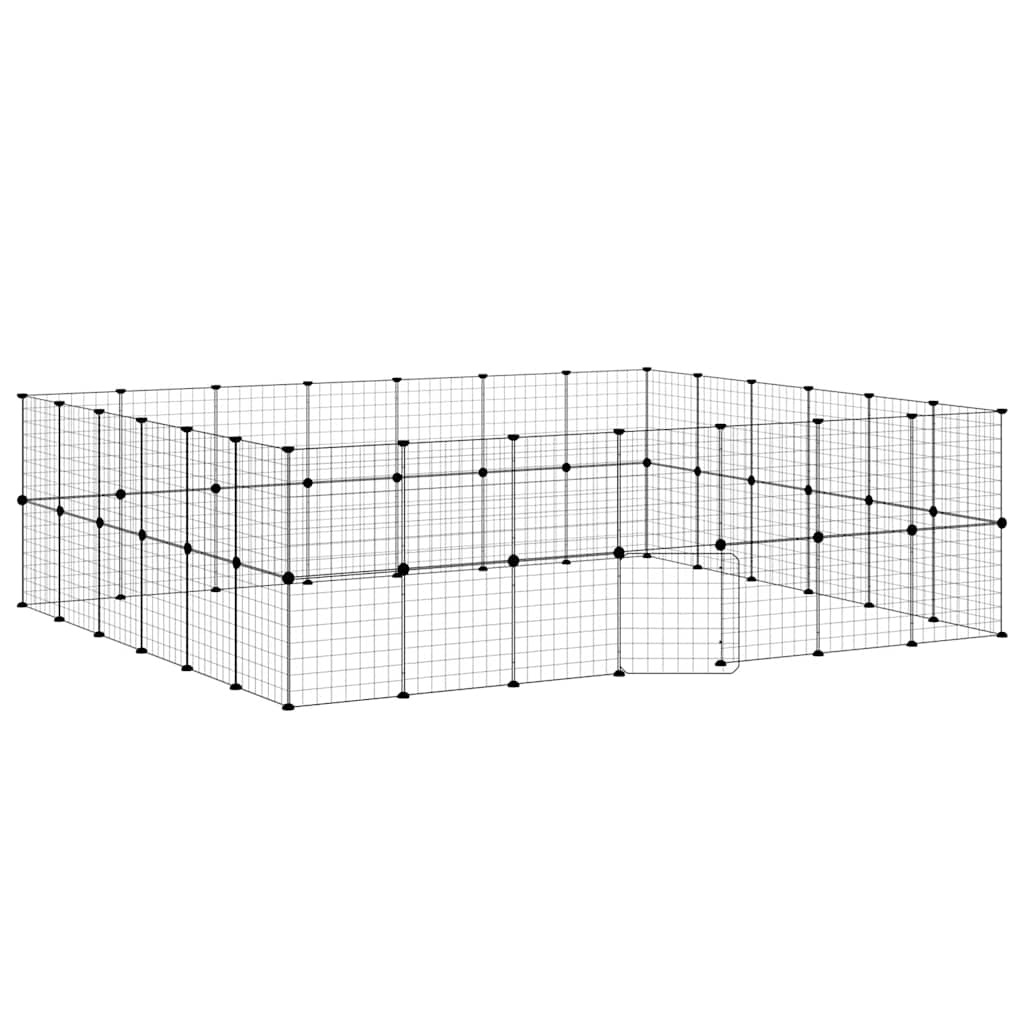 Κλουβί Κατοικίδιων με 52 Πάνελ + Πόρτα Μαύρο 35 x 35εκ Ατσάλινο - PAKOBAZAAR
