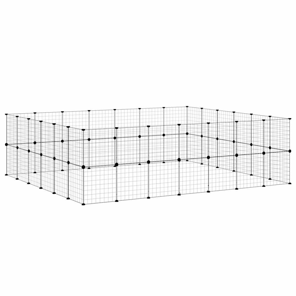 Κλουβί Κατοικίδιων με 52 Πάνελ + Πόρτα Μαύρο 35 x 35εκ Ατσάλινο - PAKOBAZAAR