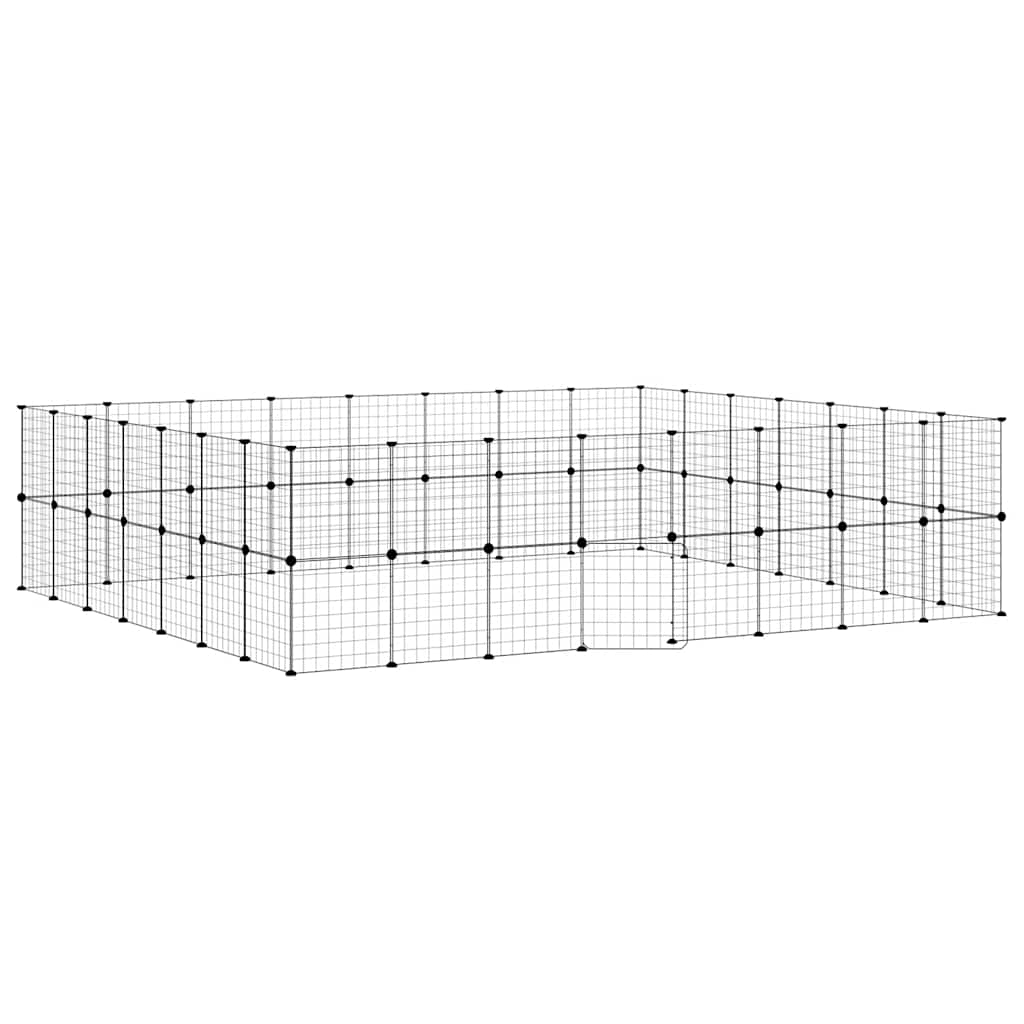 Κλουβί Κατοικίδιων με 60 Πάνελ + Πόρτα Μαύρο 35 x 35εκ Ατσάλινο - PAKOBAZAAR