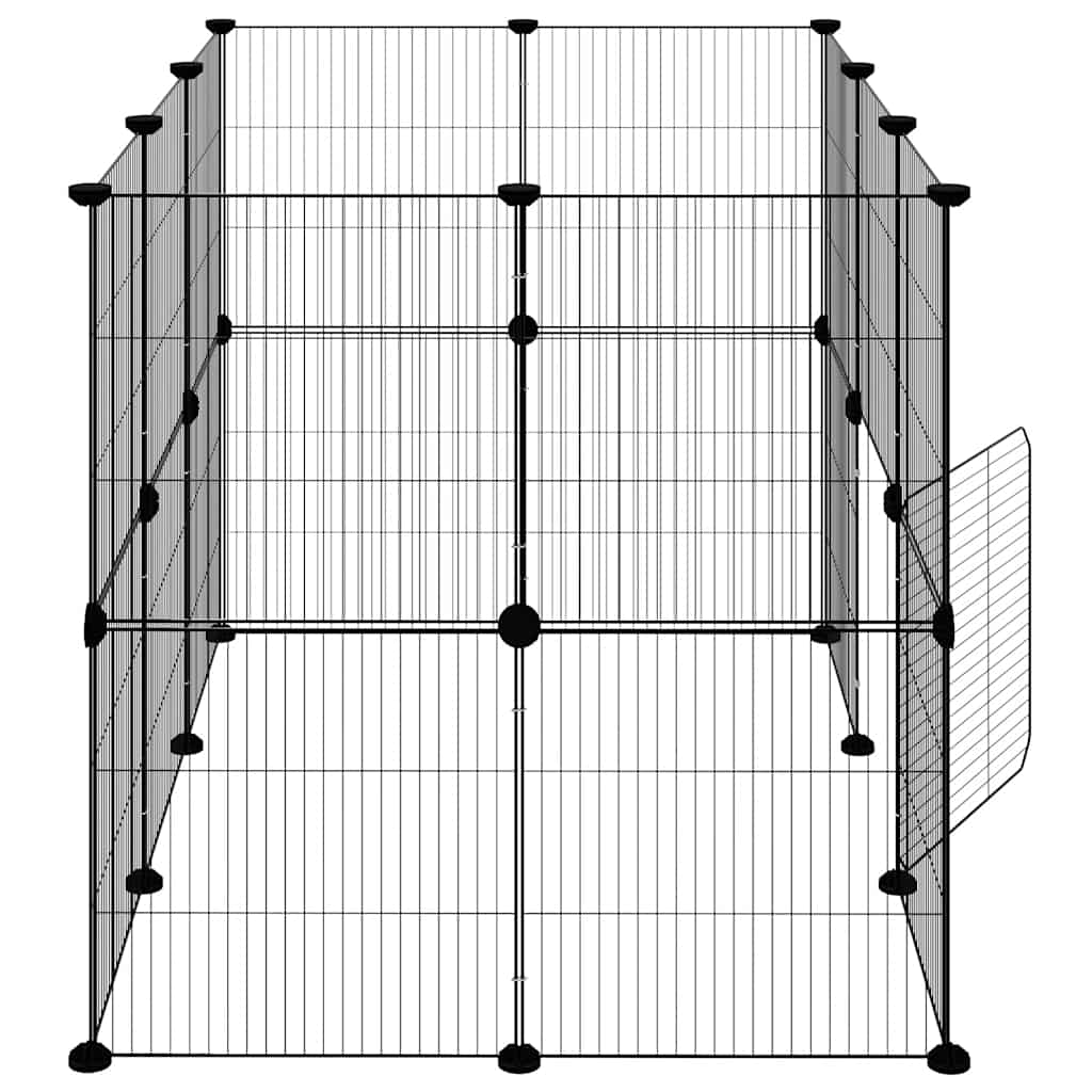 Κλουβί Κατοικίδιων με 20 Πάνελ + Πόρτα Μαύρο 35 x 35εκ Ατσάλινο - PAKOBAZAAR