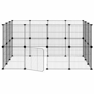 Κλουβί Κατοικίδιων με 28 Πάνελ + Πόρτα Μαύρο 35 x 35εκ Ατσάλινο - PAKOBAZAAR