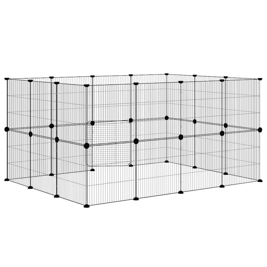 Κλουβί Κατοικίδιων με 28 Πάνελ + Πόρτα Μαύρο 35 x 35εκ Ατσάλινο - PAKOBAZAAR