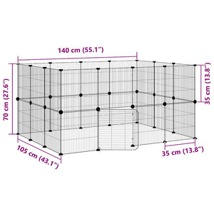 Κλουβί Κατοικίδιων με 28 Πάνελ + Πόρτα Μαύρο 35 x 35εκ Ατσάλινο - PAKOBAZAAR