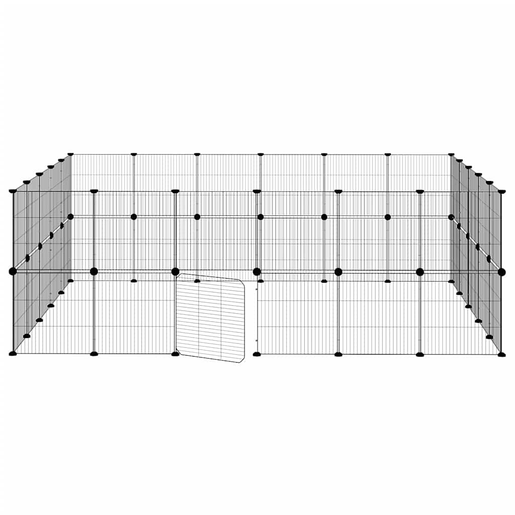 Κλουβί Κατοικίδιων με 44 Πάνελ + Πόρτα Μαύρο 35 x 35εκ Ατσάλινο - PAKOBAZAAR