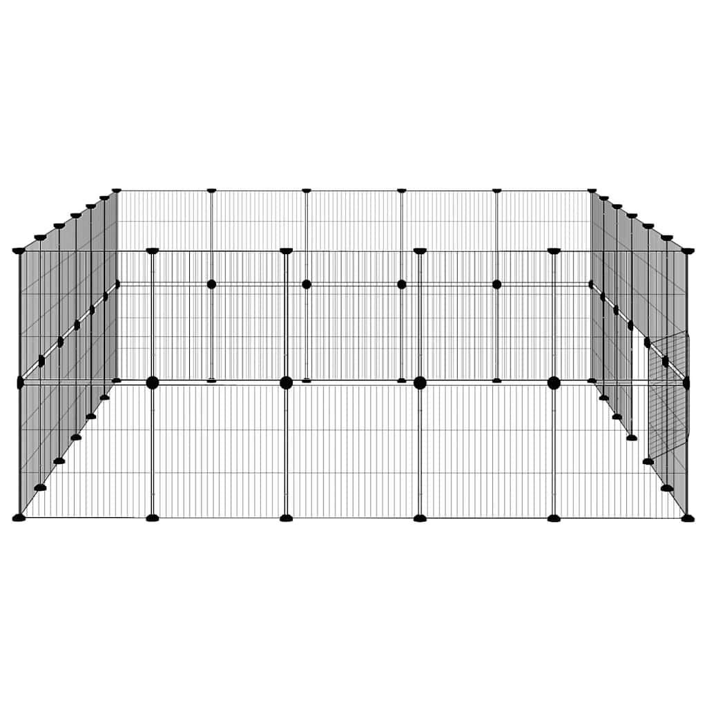Κλουβί Κατοικίδιων με 44 Πάνελ + Πόρτα Μαύρο 35 x 35εκ Ατσάλινο - PAKOBAZAAR