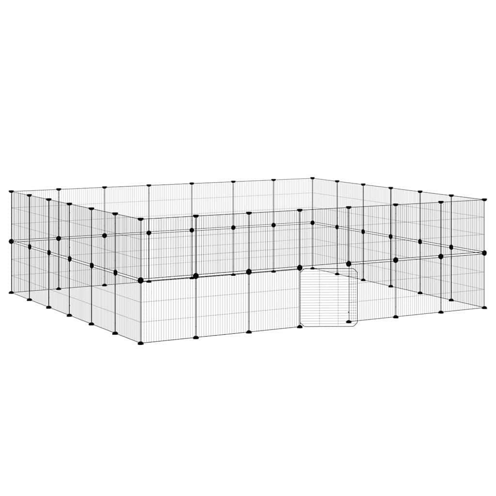 Κλουβί Κατοικίδιων με 52 Πάνελ + Πόρτα Μαύρο 35 x 35εκ Ατσάλινο - PAKOBAZAAR