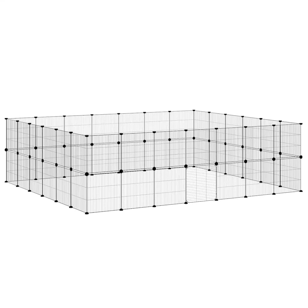 Κλουβί Κατοικίδιων με 52 Πάνελ + Πόρτα Μαύρο 35 x 35εκ Ατσάλινο - PAKOBAZAAR