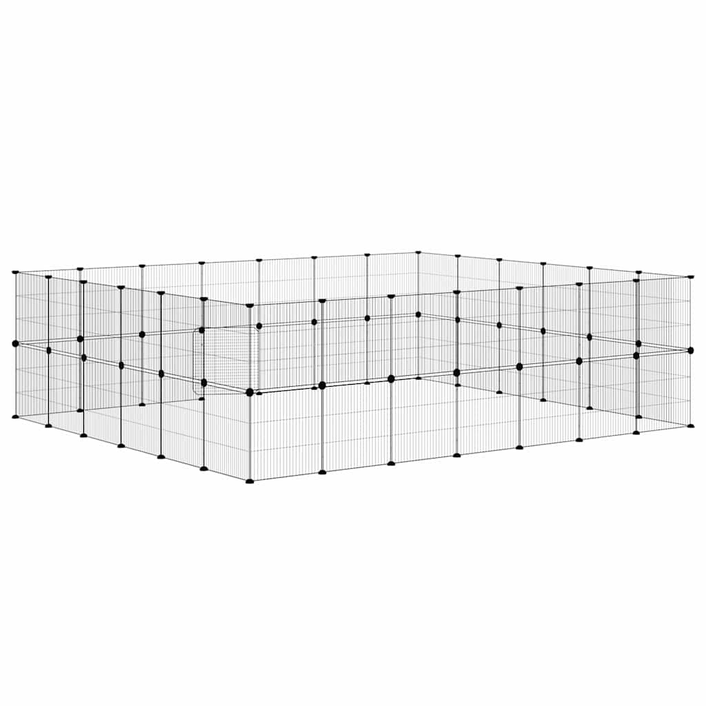 Κλουβί Κατοικίδιων με 52 Πάνελ + Πόρτα Μαύρο 35 x 35εκ Ατσάλινο - PAKOBAZAAR