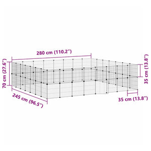 Κλουβί Κατοικίδιων με 60 Πάνελ + Πόρτα Μαύρο 35 x 35εκ Ατσάλινο - PAKOBAZAAR