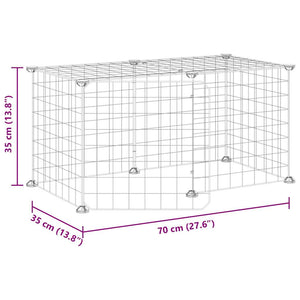 Κλουβί Κατοικίδιων με 8 Πάνελ + Πόρτα Μαύρο 35x35 εκ. Ατσάλινο - PAKOBAZAAR