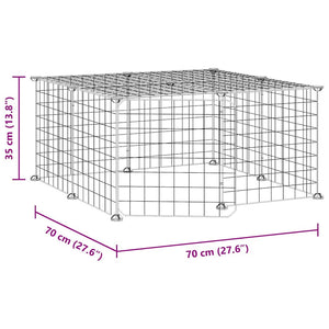 Κλουβί Κατοικίδιων με 12 Πάνελ + Πόρτα Μαύρο 35 x 35εκ Ατσάλινο - PAKOBAZAAR
