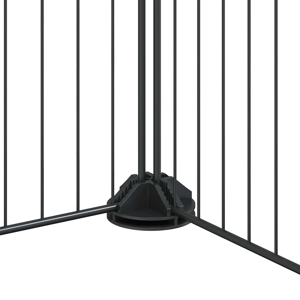 Κλουβί Κατοικίδιων με 8 Πάνελ + Πόρτα Μαύρο 35x35 εκ. Ατσάλινο - PAKOBAZAAR