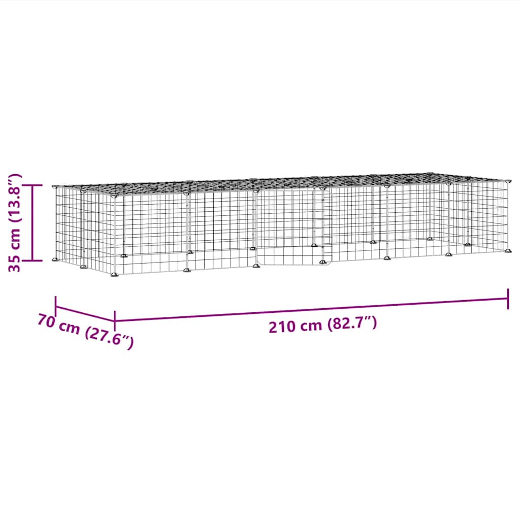 Κλουβί Κατοικίδιων με 28 Πάνελ + Πόρτα Μαύρο 35 x 35εκ Ατσάλινο - PAKOBAZAAR