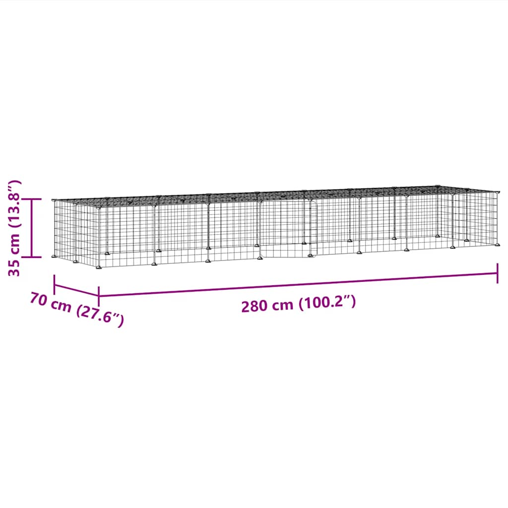 Κλουβί Κατοικίδιων με 36 Πάνελ + Πόρτα Μαύρο 35 x 35εκ Ατσάλινο - PAKOBAZAAR