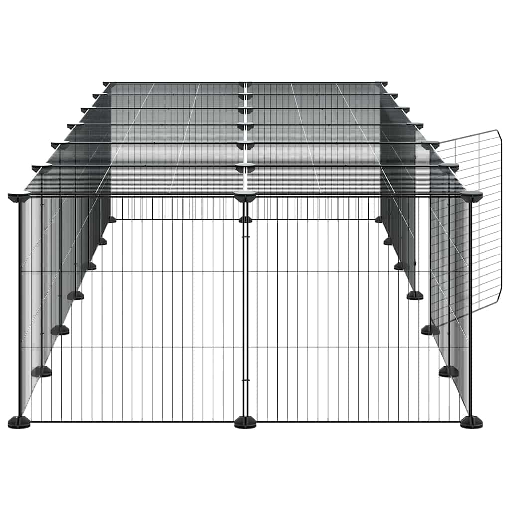 Κλουβί Κατοικίδιων με 28 Πάνελ + Πόρτα Μαύρο 35 x 35εκ Ατσάλινο - PAKOBAZAAR