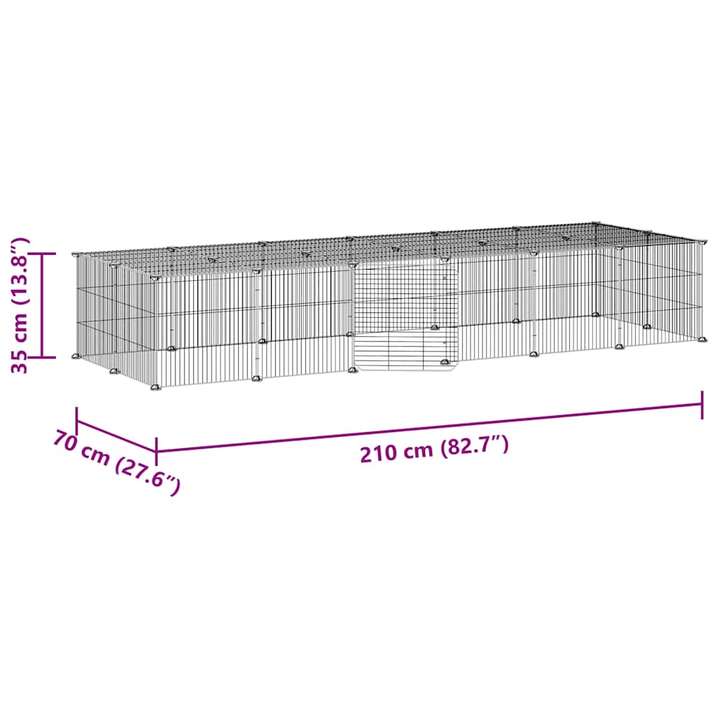 Κλουβί Κατοικίδιων με 28 Πάνελ + Πόρτα Μαύρο 35 x 35εκ Ατσάλινο - PAKOBAZAAR