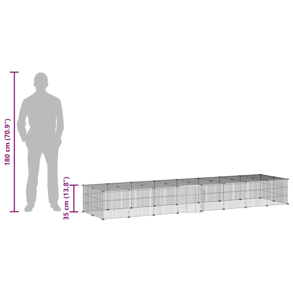 Κλουβί Κατοικίδιων με 36 Πάνελ + Πόρτα Μαύρο 35 x 35εκ Ατσάλινο - PAKOBAZAAR