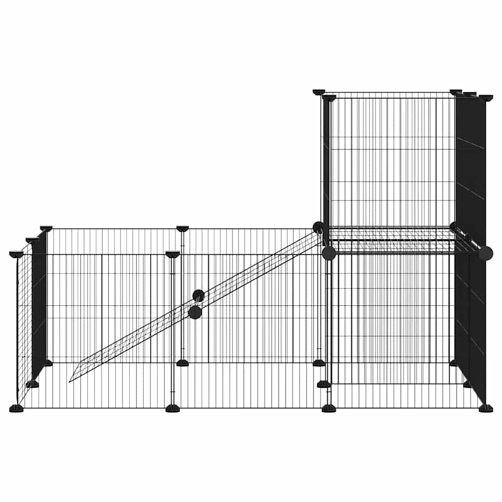 Κλουβί Κατοικίδιων με 20 Πάνελ + Πόρτα Μαύρο 35 x 35εκ Ατσάλινο - PAKOBAZAAR