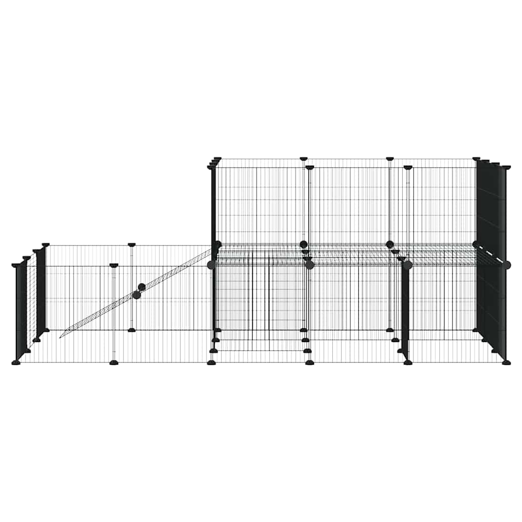 Κλουβί Κατοικίδιων με 44 Πάνελ + Πόρτα Μαύρο 35 x 35εκ Ατσάλινο - PAKOBAZAAR