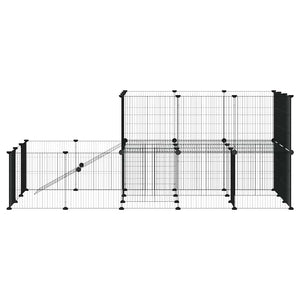 Κλουβί Κατοικίδιων με 44 Πάνελ + Πόρτα Μαύρο 35 x 35εκ Ατσάλινο - PAKOBAZAAR