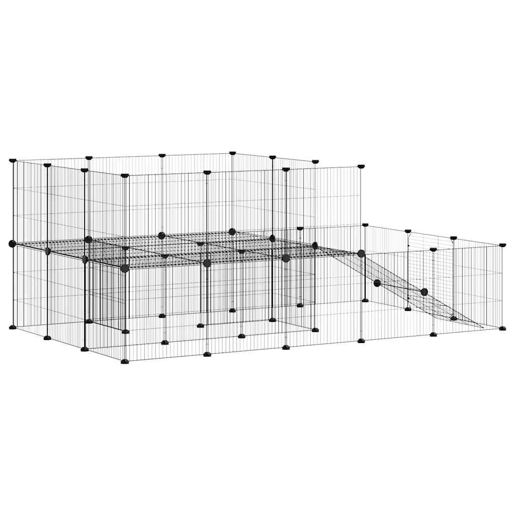 Κλουβί Κατοικίδιων με 44 Πάνελ + Πόρτα Μαύρο 35 x 35εκ Ατσάλινο - PAKOBAZAAR