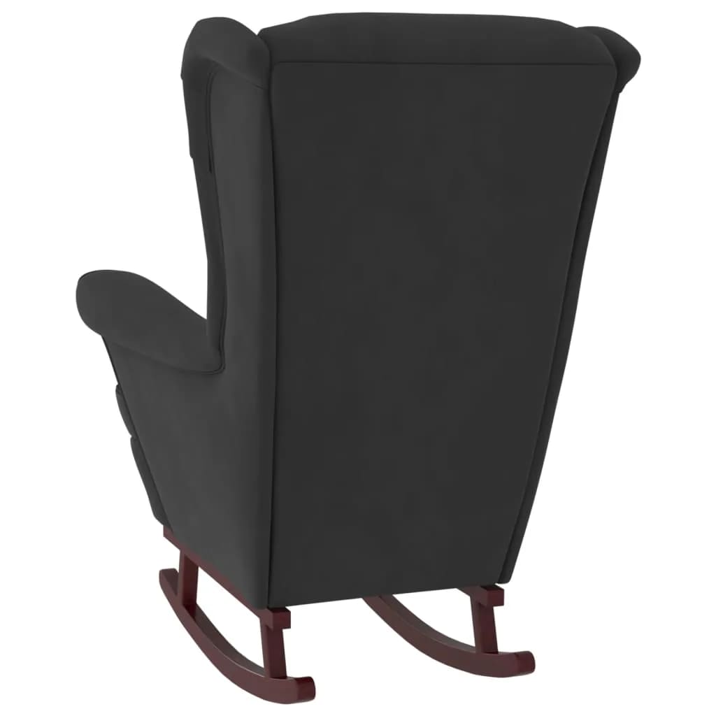 Κουνιστή Πολυθρόνα με Πλάτη και Πίσω Μέρος Μαύρο Βελούδο