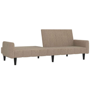 Καναπές Κρεβάτι Διθέσιος Taupe από Ύφασμα Μικροϊνών με Σκαμπό