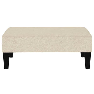 Καναπές Κρεβάτι Διθέσιος Κρεμ από Ύφασμα Μικροϊνών με Σκαμπό